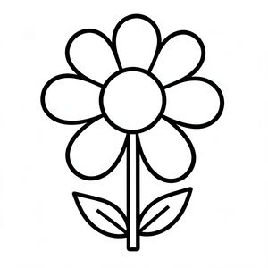 Prosta kolorowanka — duży kwiat dla maluszków