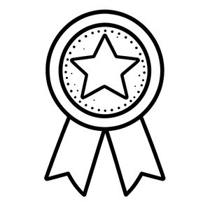 Kolorowanka — prosty medal z gwiazdką