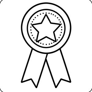 Kolorowanka — prosty medal z gwiazdką