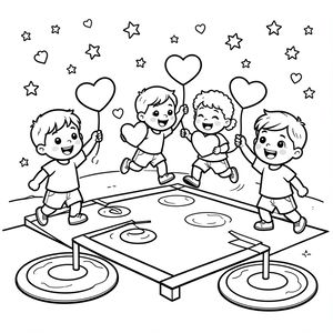 Kolorowanka — Dzieci z prezentami