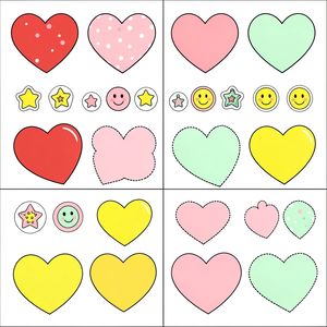 Szablony — papierowe serduszka i naklejki