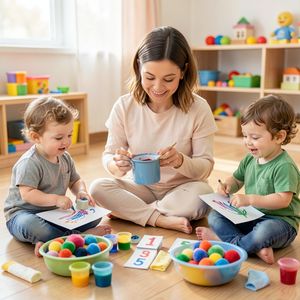 Scena: grupa dzieci robi plamy w kręgu