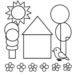 Kolorowanka — scenka z kształtami