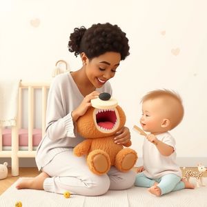 Ilustracja do zabawy 'Szczotkowanie z misiem'