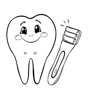Kolorowanka — Ząbek i szczoteczka