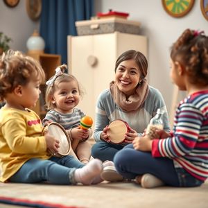 Dzieci z instrumentami perkusyjnymi