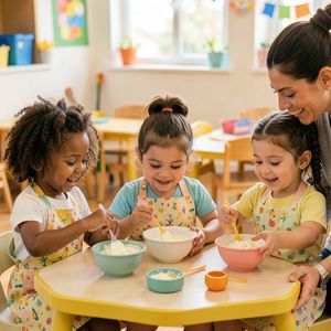 Mieszanie — dzieci przy pracy