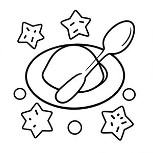 Kolorowanka — Budyń na talerzyku