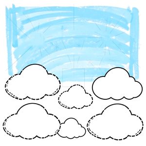 Karta do malowania palcami — Chmurki