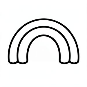 Szablon do kolorowania - prosta tęcza