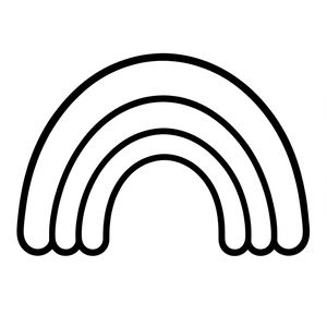 Szablon do kolorowania - prosta tęcza