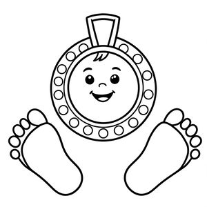 Kolorowanka — Medal i ślady stóp