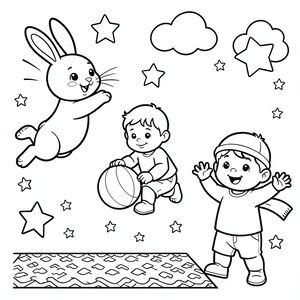 Kolorowanka: Mały Olimpijczyk — prosta