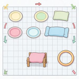 Szablon mini toru przeszkód — widok z góry