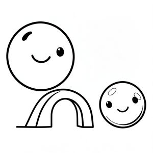 Kolorowanka: piłka, tunel, bańka
