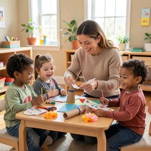 Ilustracja: Dzieci tworzą rakiety i samoloty