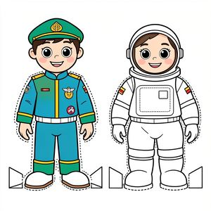 Szablon figurki: Pilot i Astronauta