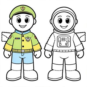 Szablon figurki: Pilot i Astronauta