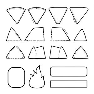 Szablony do wycięcia: stożki, skrzydła, płetwy