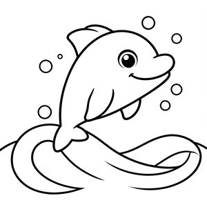 Kolorowanka — wesoły delfin