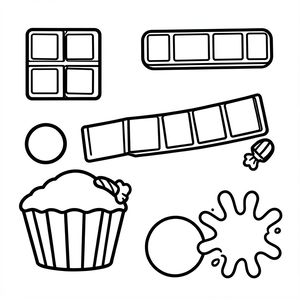 Kolorowanka: Czekoladowe kształty