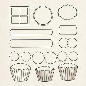 Szablony do wycinania i rwania — kształty czekolady