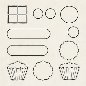 Szablony do wycinania i rwania — kształty czekolady