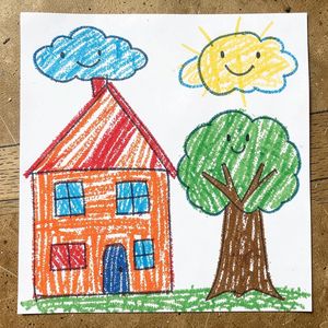 Strona rysunkowa kredkami