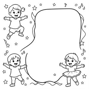 Karta pracy — kolorowanka: tańczące postacie