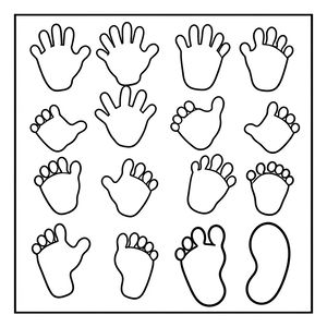 Szablon odbitek dłoni i stóp