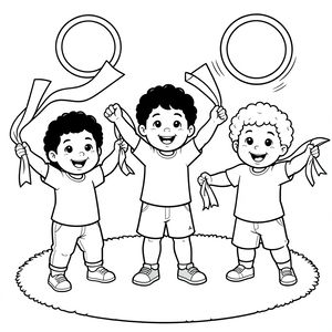 Kolorowanka: Tańczące chusty