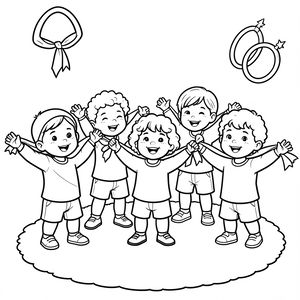 Kolorowanka: Tańczące chusty