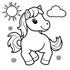 Kolorowanka: Przyjazny koń