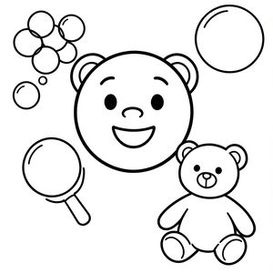 Kolorowanka: Uśmiech i bańki