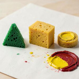 Wzory gąbek do stemplowania — trójkąt, kwadrat, koło