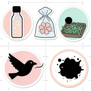 Arkusz ikon stacji — naklejki / oznaczenia