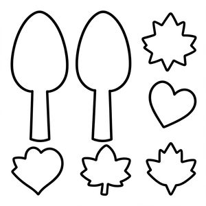 Kolorowanka — proste drzewa i liście