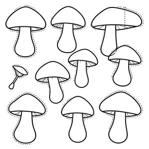 Szablon papierowych grzybków (do wycięcia)