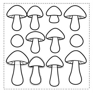 Szablon papierowych grzybków (do wycięcia)
