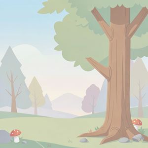 Tło A4 do kolażu — puste drzewo i krajobraz