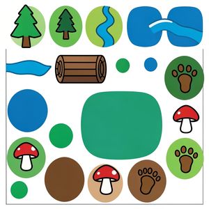 Znaczniki i plansza Leśnego toru ruchu