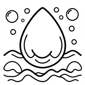 Kolorowanka: kontury kropli i fal