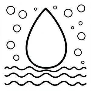 Kolorowanka: kontury kropli i fal