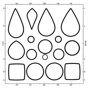 Szablony do wycięcia: gąbki — krople i kółka