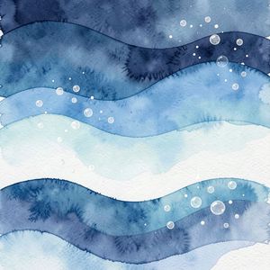 Tło akwarelowe: fale do malowania (A3)