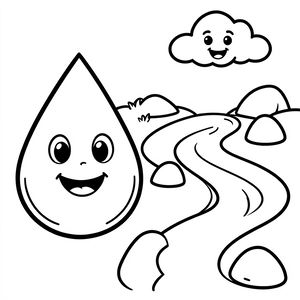 Kolorowanka: kropla i rzeka