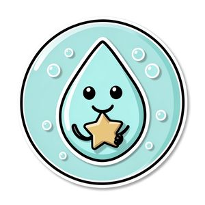 Naklejka/pieczątka uczestnictwa — kropla z gwiazdką