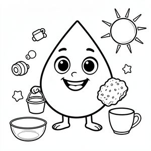 Kolorowanka: Kropla Wody — maskotka