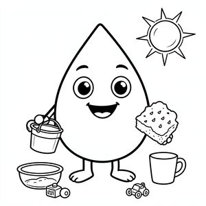 Kolorowanka: Kropla Wody — maskotka