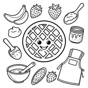 Kolorowanka: Gofry i dodatki